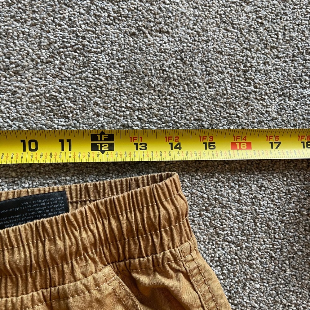 Y2K BAGGY Southpole Cargo Shorts Mens Small Tan Ripstop Elastic Waist Drawstring - Picture 4 of 7